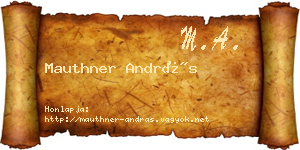 Mauthner András névjegykártya